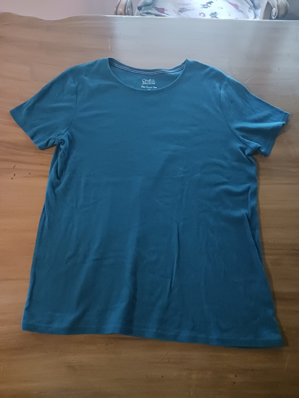 🎈3/$10 Sale🎈Croft&Barrow Classic Tee Womens M Teal Green Cotton